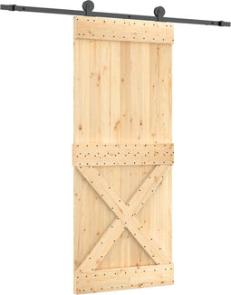 vidaXL - Schuifdeur - met - beslag - 85x210 - cm - massief - grenenhout