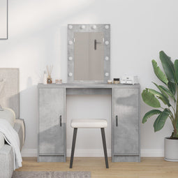 vidaXL - Kaptafel - met - LED - Verlichting - Beton - Grijs - 102x33x135 - cm