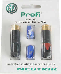 Neutrik NF2CB2 Cinch-connector Stekker, recht Aantal polen: 2 Zwart, Rood 2 stuk(s)