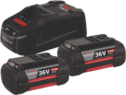 Bosch GBA 36V 6.0 Ah - Starterset met GAL 3680 CV Professional - Weerbestendig en lange levensduur (2 stuks)