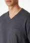 Schiesser Heren Shortama - Korte broek - V-hals - Antraciet - Maat L