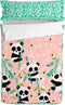 Gewatteerd beddengoed met ritssluiting HappyFriday Moshi Moshi Panda Garden Roze 105 x 200 cm