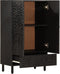 vidaXL - Hoge - kast - 60x33x100 - cm - massief - mangohout - zwart