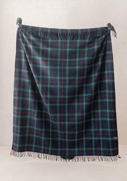 Plaid Tartan Mackenzie - 145x190 - Gerecycled Wol - TBCo Scotland