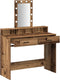 vidaXL - Kaptafel - met - LED - Verlichting - - - Vintage - Hout, - 100x41x140 - cm
