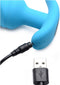 XR Brands Vibrating Silicone Swirl Butt Plug with Remote Control blue