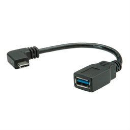 Roline 11.02.9031 - USB 3.2 Gen 1 kabel Type C - Type A OTG 0,15 m - Zwart