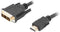 HDMI to DVI Cable Lanberg Male Plug/Male Plug Black