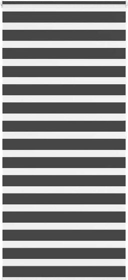 vidaXL - Zebra - rolgordijn - 95x200 - cm - stofbreedte - 90,9 - cm - zwart