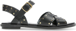 Clarks Willow Gild - Platte sandalen - Metalen aantreklus - Black - Maat 38
