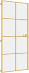 vidaXL - Binnendeur - smal - 93x201,5 - cm - gehard - glas - en - aluminium - goudkleur
