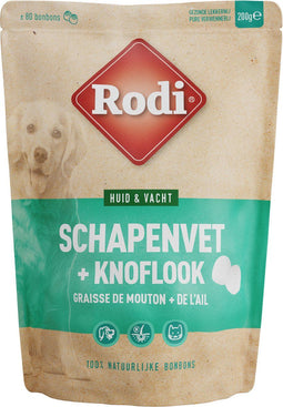 Rodi Exclusive Schapenvet Bonbons Knoflook - Hondensnack - 200 g
