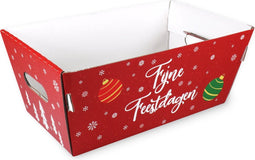 Mand - golfkarton - 366x188x175mm - rood - 10 stuks