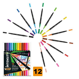 Kleurstift bic intensity dual-tip assorti | Etui a 12 stuk | 6 stuks