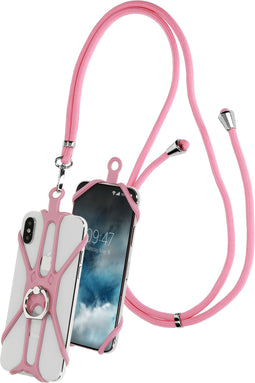 Mobiparts Universal Phonestrap - Telefoonhanger - Inclusief standfunctie en selfie ring - Roze