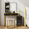 Coast Kaptafel - Make-up Tafel - Dimbare LED Spiegel - Zwart - 80 x 40 x 137 cm - Incl. Kruk