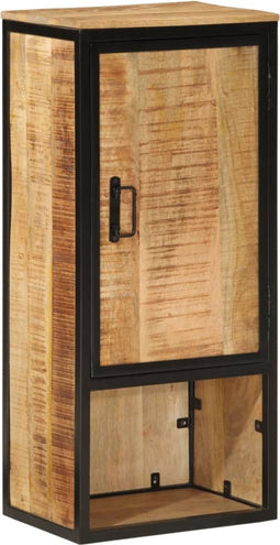vidaXL - Badkamerkast - 40x27x90 - cm - massief - mangohout - en - ijzer