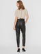 VERO MODA VMEVA MR LOOSE PAPERBAG COATED P GA NOOS Dames Broek - Maat M X L32 - High Waist - Strikdetail