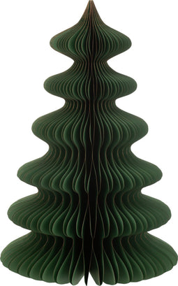 J-Line decoratie christmas tree waves - papier - donkergroen/koper - large