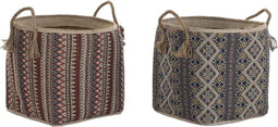 Mand DKD Home Decor Jute (40 x 40 x 48 cm) (2 Stuks)
