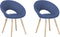 Set van 2 eetkamerstoelen ROSLYN Marineblauw