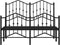 vidaXL - Bedframe - met - hoofd- - en - voeteneinde metaal - zwart - 120x190 - cm