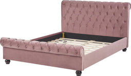 AVALLON - Tweepersoonsbed - Roze - 140 x 200 cm - Fluweel