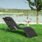 SoBuy Ligstoel - Tuinstoel Zwart - 63x66x172cm - OGS38-SCH
