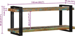 vidaXL - Wandschap - massief - gerecycled - hout - meerkleurig