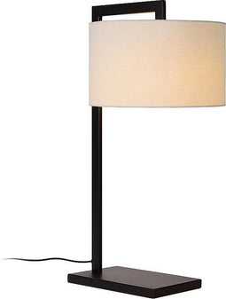 Atmooz - Tafellamp Meru - Slaapkamer / Woonkamer - Industrieel - Zwart en witte kap - Hoogte 64cm - Metaal