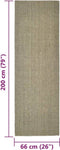 vidaXL - Vloerkleed - 66x200 - cm - natuurlijk - sisal - groen