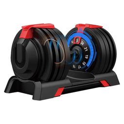 DH FitLife Verstelbare Halterset - 12-in-1 systeem - 3-24 kg per halter - Zwart (2x 24 kg)