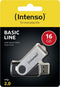 Intenso Basic Line - USB-stick 16GB USB 2.0 - Draaibare dop - Zwart