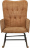 vidaXL - Schommelstoel - in - vintage - stijl - canvas - bruin