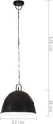 vidaXL Hanglamp industrieel vintage rond 25 W E27 31 cm zwart