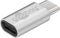 USB Micro-B (v) naar USB-C (m) Adapter - USB 2.0 - Zilver