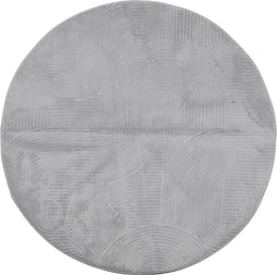 vidaXL - Vloerkleed - IZA - laagpolig - Scandinavisch - Ø - 100 - cm - grijs