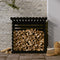 vidaXL - Haardhoutrek - 108x73x108 - cm - massief - grenenhout - zwart