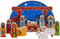 Kerststal met houten poppetje en dieren