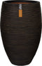 Capi Europe - Vaas elegant deluxe Rib NL - 51x72 - Donkerbruin - Opening Ø31 - Bloempot voor binnen en buiten - Levenslang garantie - Breukbestendig - 100% Recyclebaar - CO2 Neutraal geproduceerd - KDBR1138