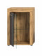 Furnilux Jam - Vitrinekast - Deels open deels dichte kast - Grijs melamine Wotan Eiken - 35x60x86cm