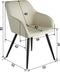 Tectake Eetkamerstoel Marilyn - Gestoffeerd - Ergonomisch - Creme (2 stuks)