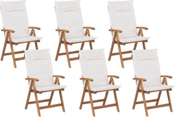 JAVA - Tuinstoel set van 6 - Gebroken wit - Acaciahout