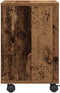 vidaXL - Printerstandaard - met - Wielen - Oud - Hout - 41x32x48 - cm