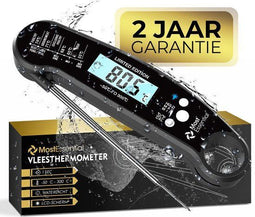 MostEssential Vleesthermometer - BBQ Thermometer - Snel & Waterdicht - Zwart