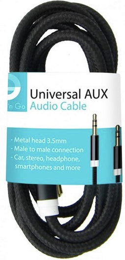 Grab 'n Go Stereo Aux Kabel Zwart