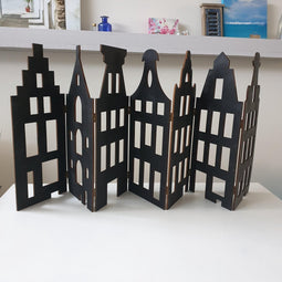 Grachtenpandjes zwart (46x18.5cm) | 1 stuks