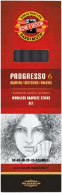 Grafietstift Koh-I-Noor progresso 8915 HB 8B + aqua | 4 stuks