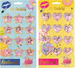 Grafix Besties 3D glitter stickers pak a 12 stuks