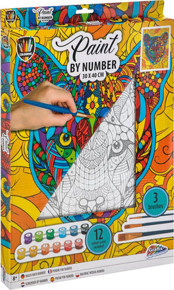 Grafix Schilderen op nr Tijger canvas 30 x 40 cm